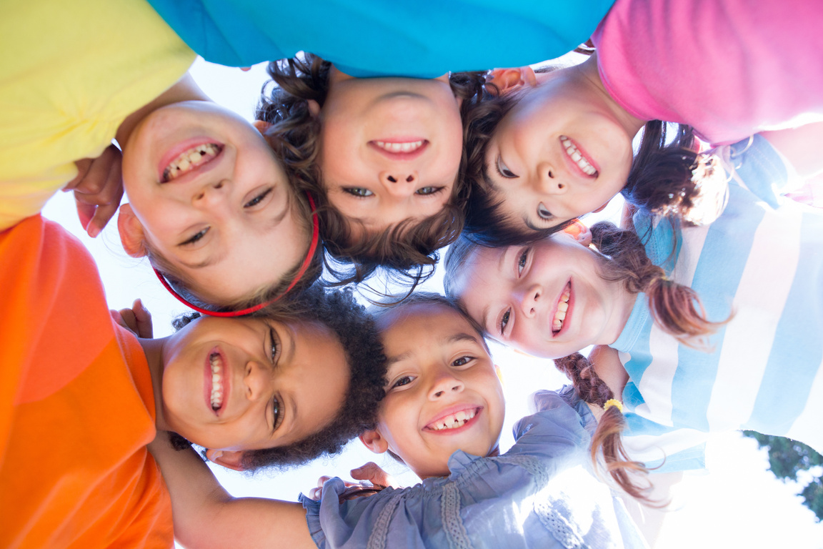 Little children smiling at camera